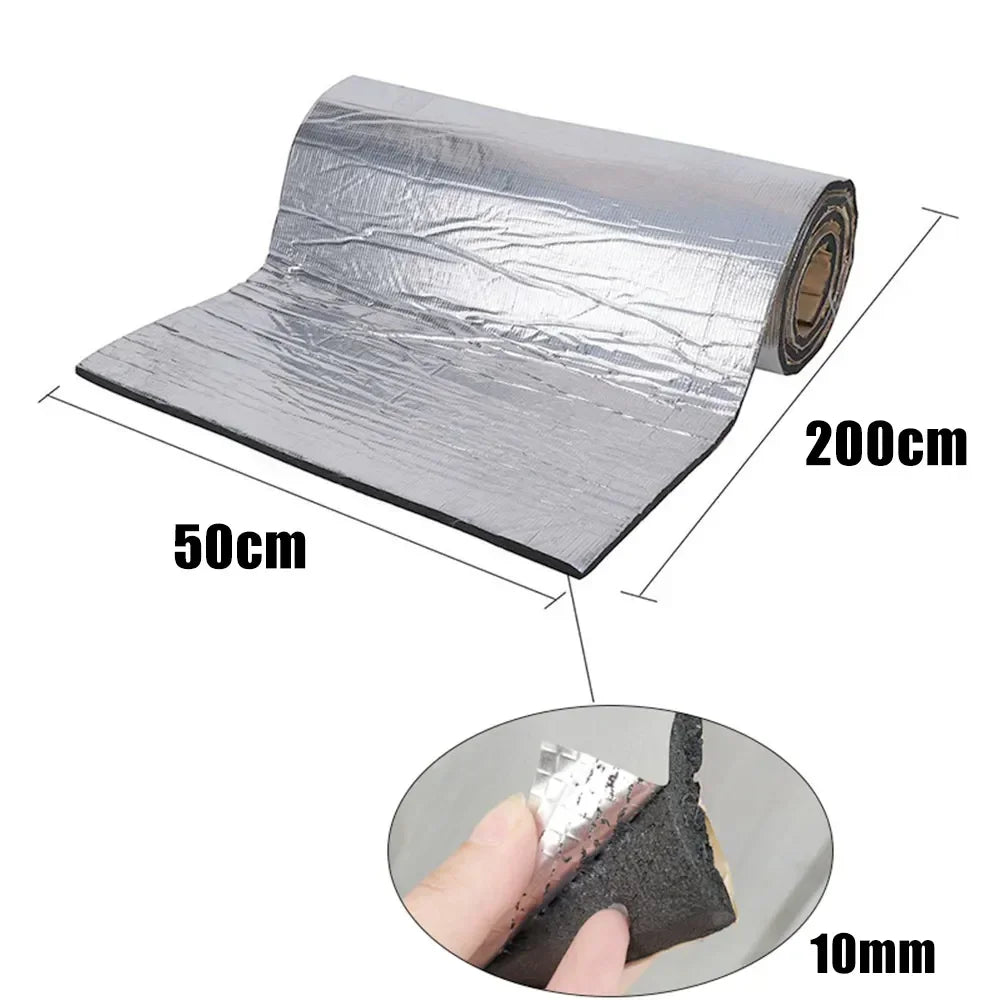 Fireproof Sound Insulation Mat - 200x50cm Thermal Acoustic Panel for Car Noise Reduction & Heat Protection
