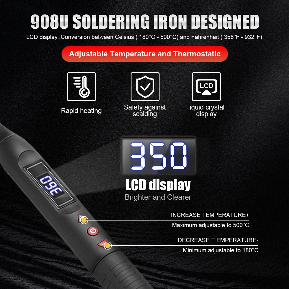 JCD 60W/80W Electric Soldering Iron – Adjustable Temperature with Digital Display for Welding & Repair
