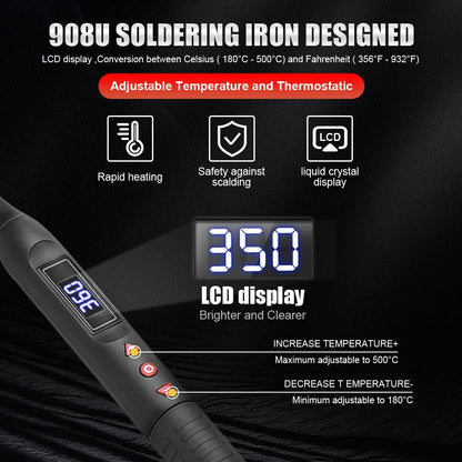 JCD 60W/80W Electric Soldering Iron – Adjustable Temperature with Digital Display for Welding & Repair