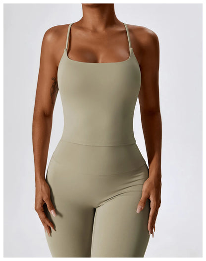 2PCS Seamless Women’s Yoga Set – Long Sleeve Crop Top & Leggings Workout Outfit, Athletic Gym Sportswear