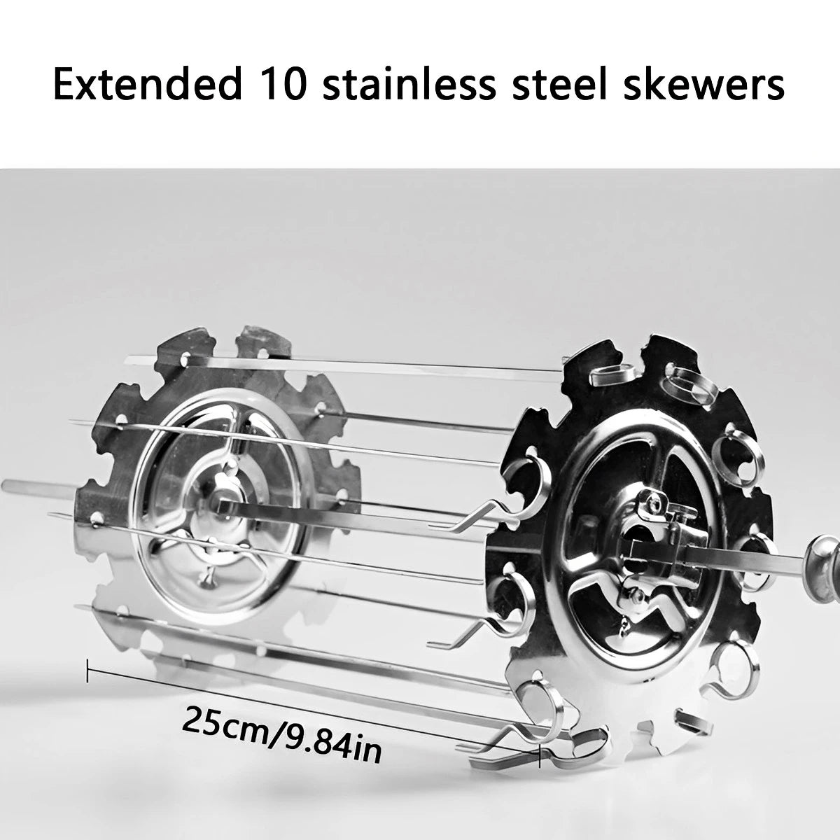 Stainless Steel Oven Grill Cage – Heat-Resistant Non-Stick BBQ Meat Skewer Rotisserie Kebab Maker