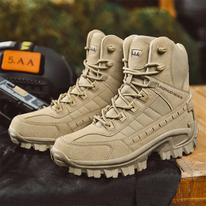 Men's Tactical Hiking Boots - Shock-Absorbing Non-Slip Desert Boots for Winter Outdoor Camping & Trekking