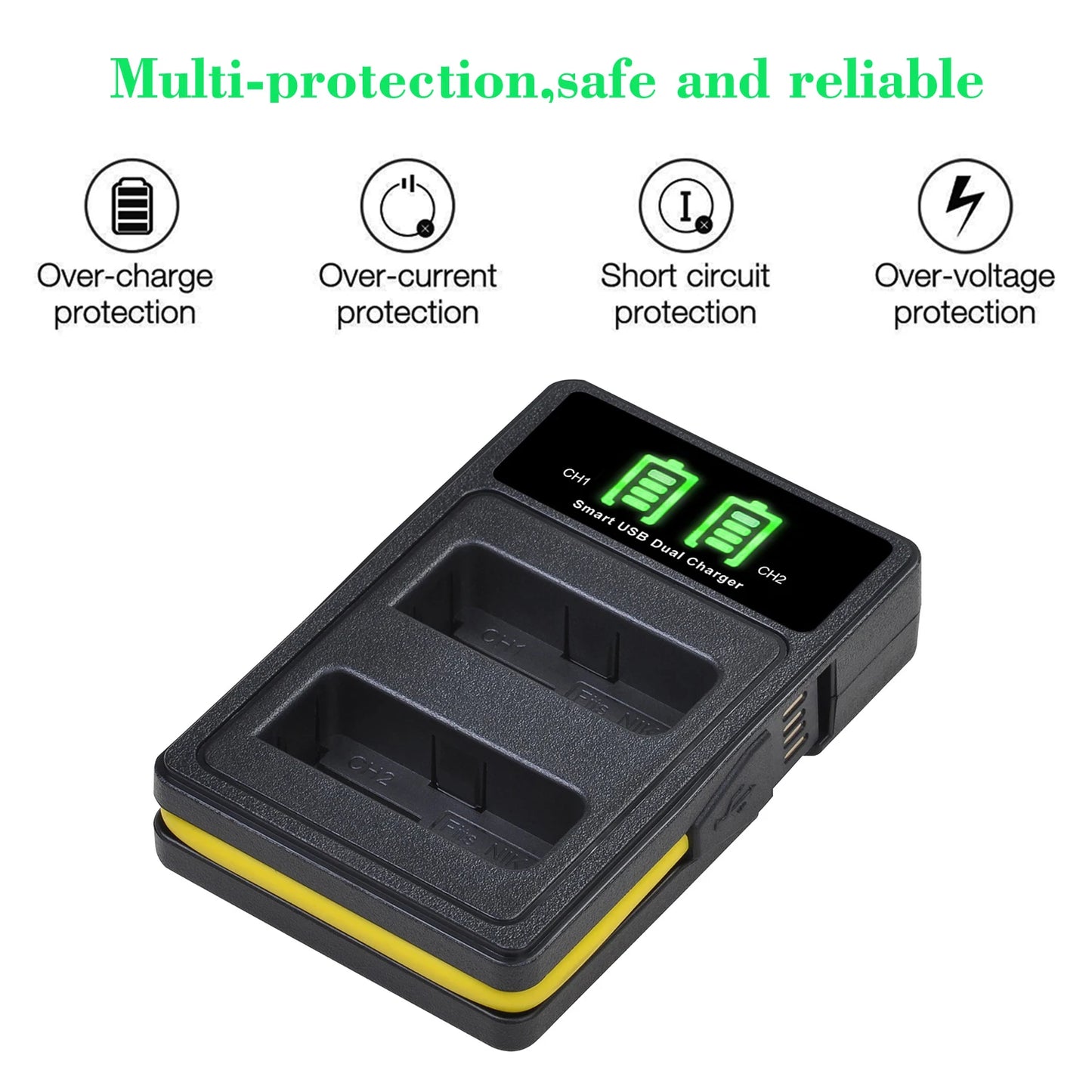 EN-EL14/EN-EL14a Battery Charger – Compatible with Nikon D5200, D3100, D3200, D5100, P7000 Series