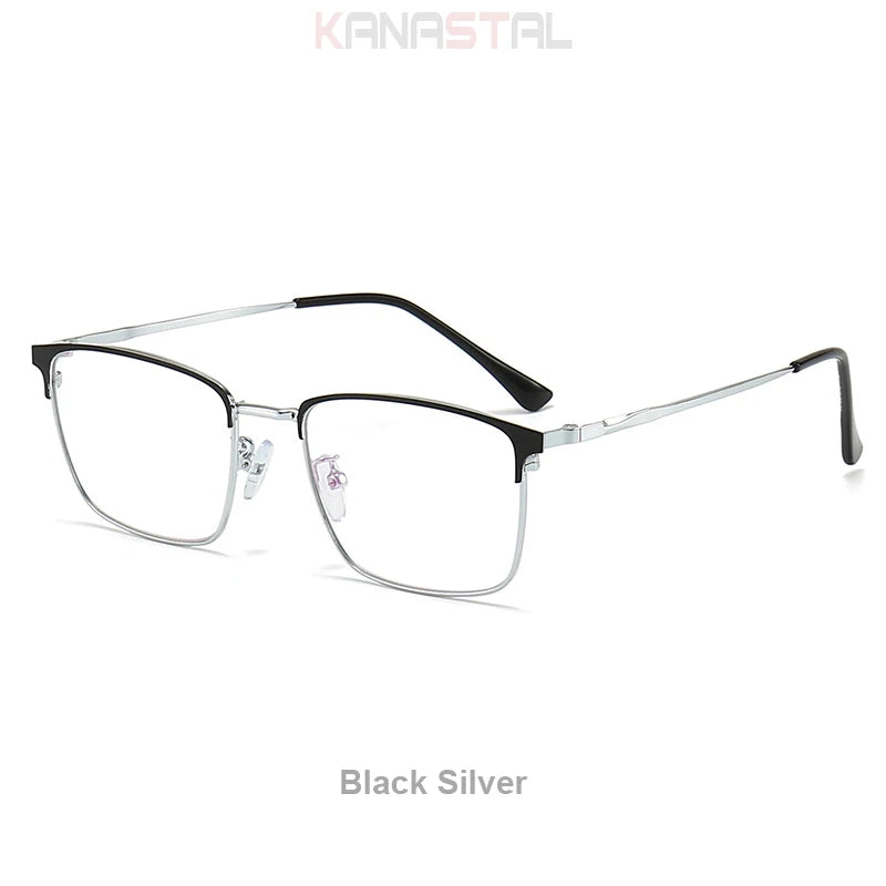 Prescription Titanium Eyeglasses - Blue Light Blocking Reading Glasses for Men & Women Myopia Optical Frames
