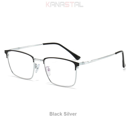 Prescription Titanium Eyeglasses - Blue Light Blocking Reading Glasses for Men & Women Myopia Optical Frames