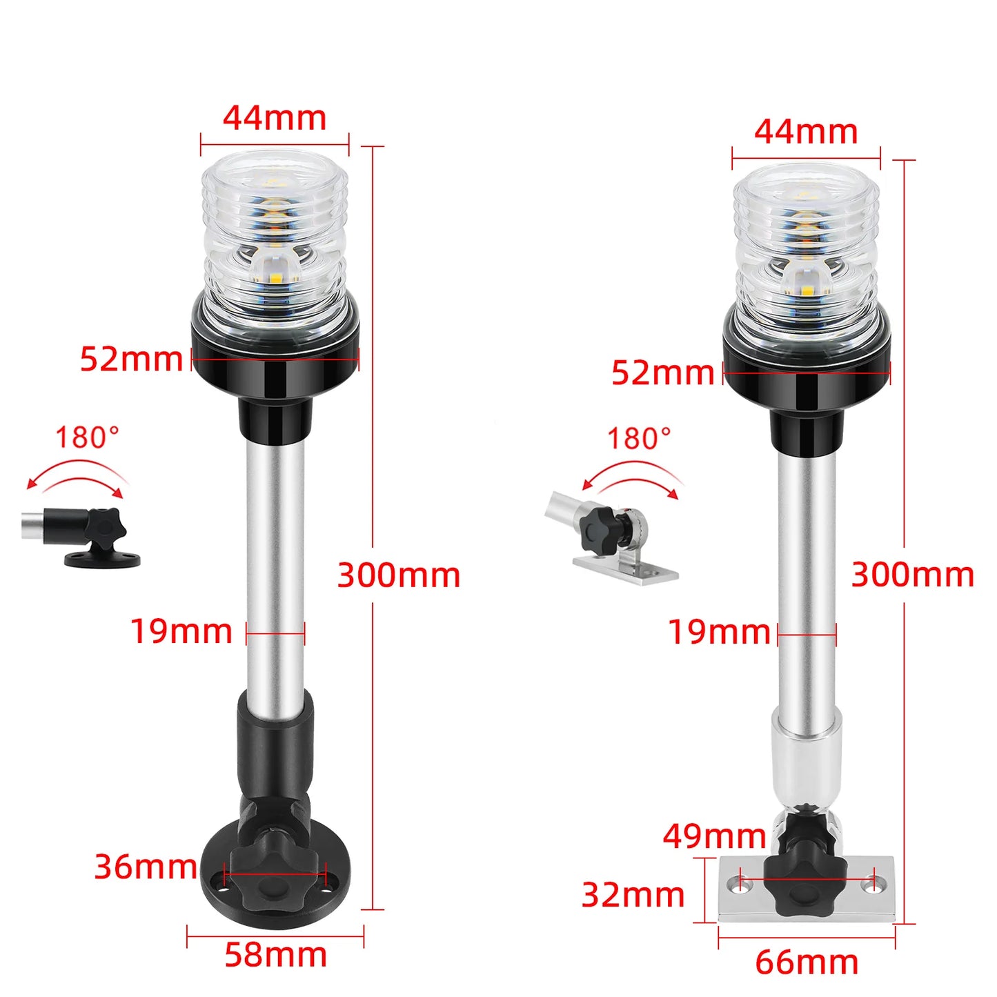 12V/24V LED Boat Navigation Light – 360° Fold Down Marine Signal Anchor Light for Yacht & Sailing