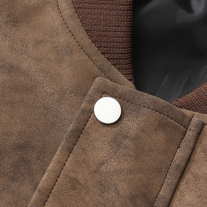 Men’s Suede Leather Jacket - Waterproof Oversized Moto Windbreaker Coat in Plus Sizes