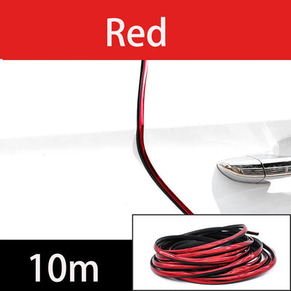 Chrome Car Door Edge Protector Strip - Rubber Soundproof Seal Trim for Noise Reduction, Scratch Protection & Auto Door Insulation
