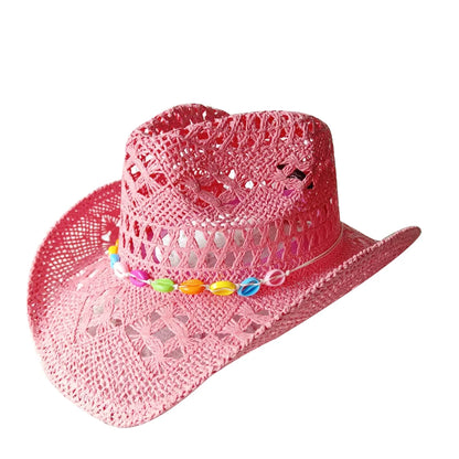 Melesh Western Women's Mint Green Cowboy Hat – Straw, Wide Brim, Plasticity Strong for Sunshine & Beach Wear