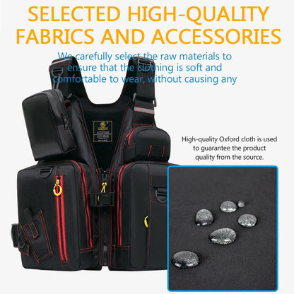 Multi-Functional Life Jacket Vest for Outdoor Fishing – Safety Vest with Storage Pockets & Buoyant Materials