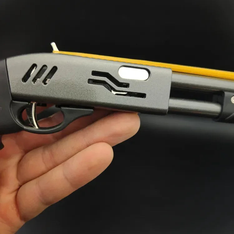 Mini Alloy Rubber Band Rifle – 8-Burst Toy Gun Pistol Model Ornament | Fun Christmas Gift for Boys