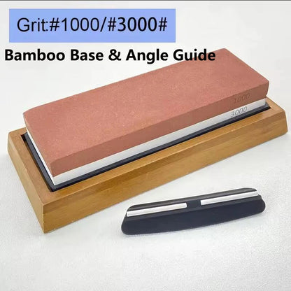Professional Double-Sided Whetstone Knife Sharpener – Kitchen Sharpening Stone 240/600/1000/3000 Grit