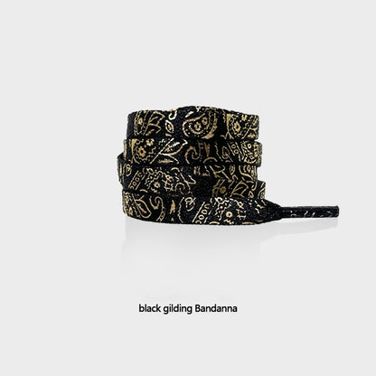 Gilding Flat Shoe Laces - Cashew Flower Hand-Painted Shoelaces for Sneakers, Basketball & Tennis Shoestrings