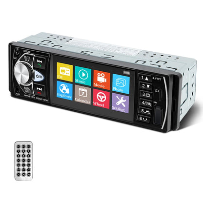 HIPPCRON 1DIN Car Stereo Radio 4.1 Inch MP5 Player - Bluetooth 5.0 FM USB Multimedia Player with Rear View & Steering Wheel Control