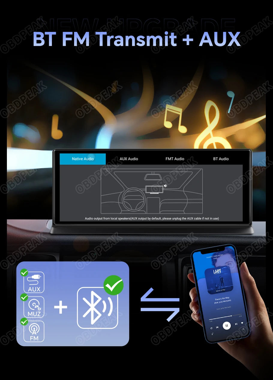 K60 Pro 11.3" Dash Cam — Android 14 AI Screen with 4G+64G, WiFi, GPS, CarPlay & Android Auto Rearview Mirror Recorder