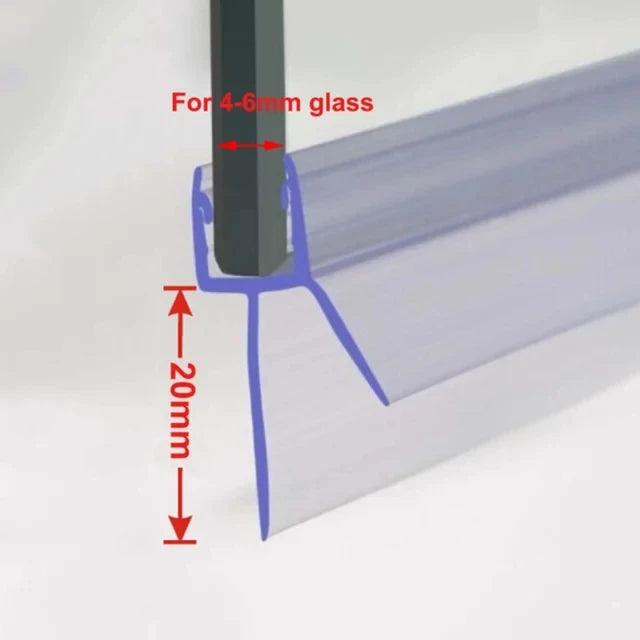 Shower Glass Door Seal Strip - 4–6mm Rubber Weatherproof Seal for Bath Screens and Glass Doors