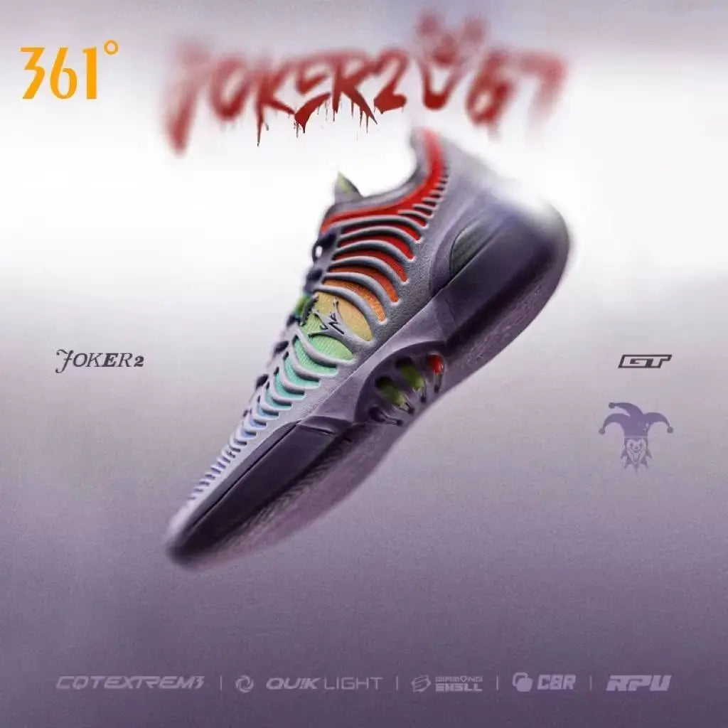 361 Degrees Joker 2 GT Basketball Shoes - Men's Breathable Shock-Absorbing Sneakers