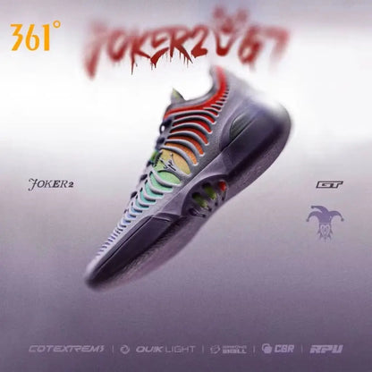 361 Degrees Joker 2 GT Basketball Shoes - Men's Breathable Shock-Absorbing Sneakers
