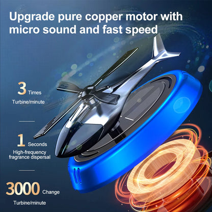 Solar-Powered Rotation Helicopter Car Air Freshener – Alloy + ABS Wooden Aromatherapy Aroma Diffuser