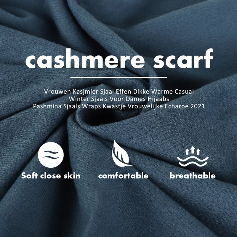 Women's Pashmina Scarf — Cashmere Feel Shawl & Wrap for Evening Dresses, Travel, Office, Winter, and Weddings