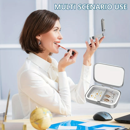 Lucky Catch Sardines Metal Pill Box - Portable 2-Compartment Travel Organizer for Pills & Vitamins
