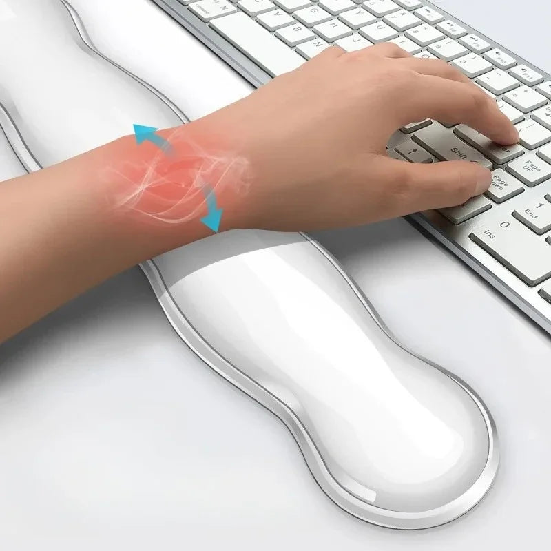 Ergonomic Mouse Pad with Wrist Rest – Anti-Slip Silicone Transparent Keyboard & Mouse Support Pad for Office & Gaming Desk Comfort