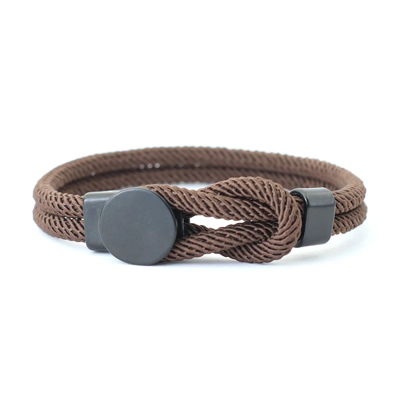 Men’s Double Layer Rope Bracelet – 4mm Nylon Cord Lucky Red Thread Pulsera, 3 Sizes Gift for Him