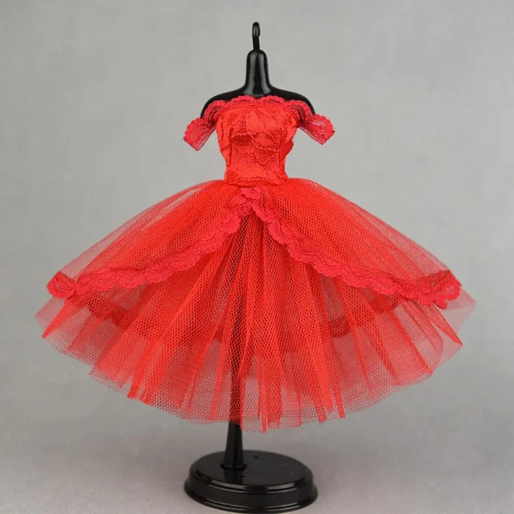 Mini Black Princess Doll Dress – Multilayer Lace Tutu Party Outfit for Blythe & BJD Dolls