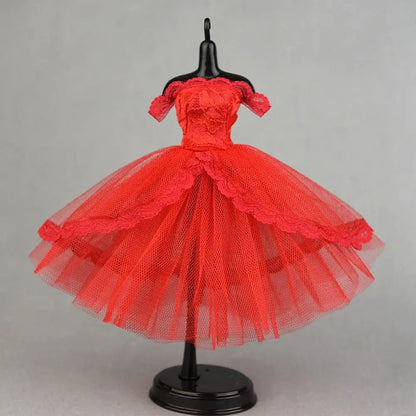 Mini Black Princess Doll Dress – Multilayer Lace Tutu Party Outfit for Blythe & BJD Dolls