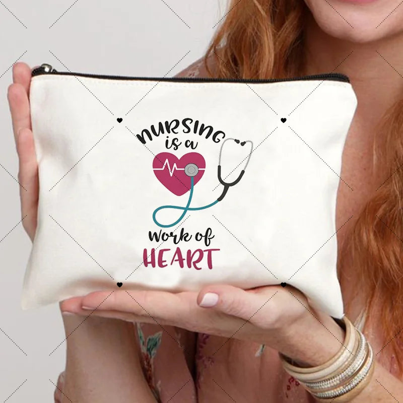 High-Quality Square Pillowcase — Washable Living Room Sofa Cushion Cover with “Thanks to Nurse” Print for Home & Office Decor