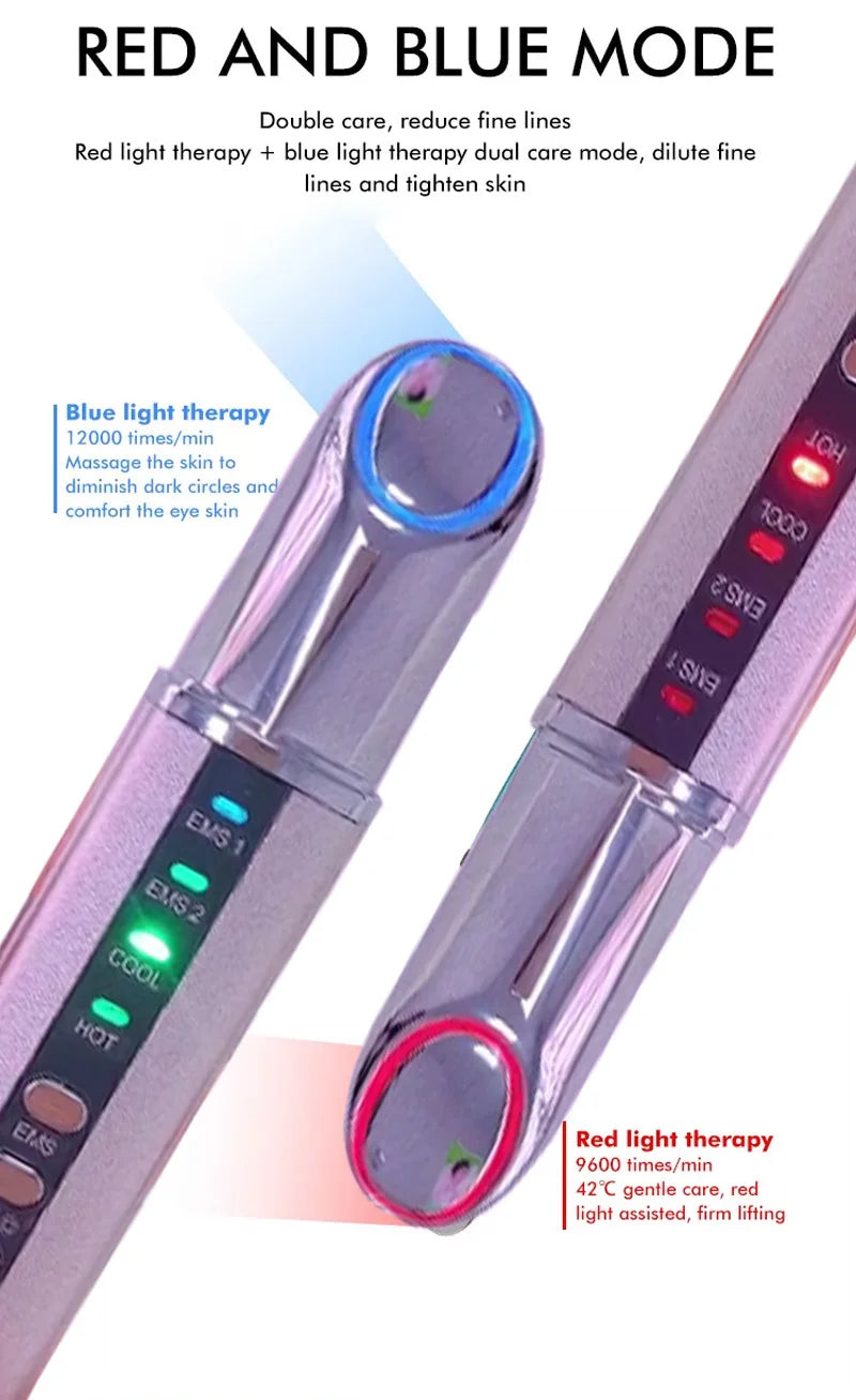 Eye Massager with Sound Wave Vibration – Electric Muscle Stimulation for Skin Lifting, Eye Bag & Wrinkle Removal, Nutrient Infusion