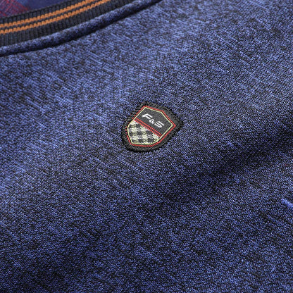 Men's Vintage Plaid Knit Sweater - Warm Fleece Polo Collar Winter Pullover