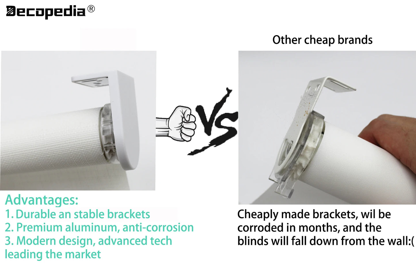 Decopedia Motorized Roller Blinds for Windows – Cordless Smart Blackout Day & Night Curtains for Living Room