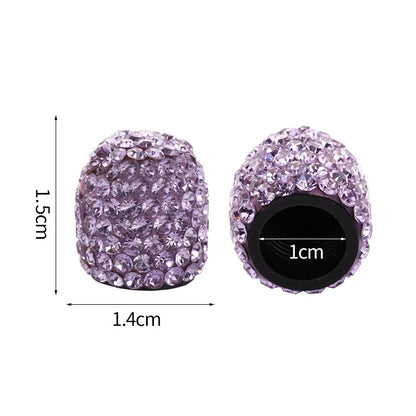 4pcs Diamond Car Tire Valve Caps: Sparkling Dust-Proof Wheel Valve Covers | Bling Crystal Styling Accessories