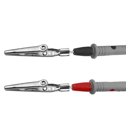 2Pcs Alligator Test Clips - Red Black 10A 1000V Multimeter Probe Leads for AC DC Power Testing