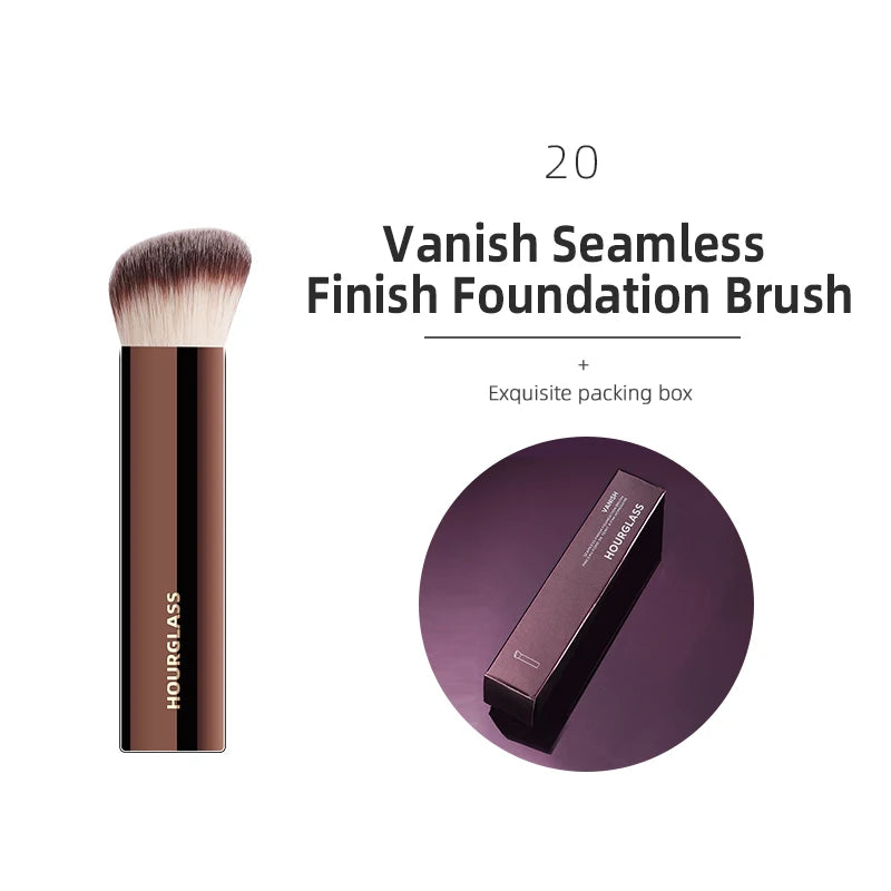 Hourglass Retractable Makeup Brush Set – Professional Eyeshadow, Foundation, Concealer, Powder, Bronzer, Blusher & Eyeliner Brushes
