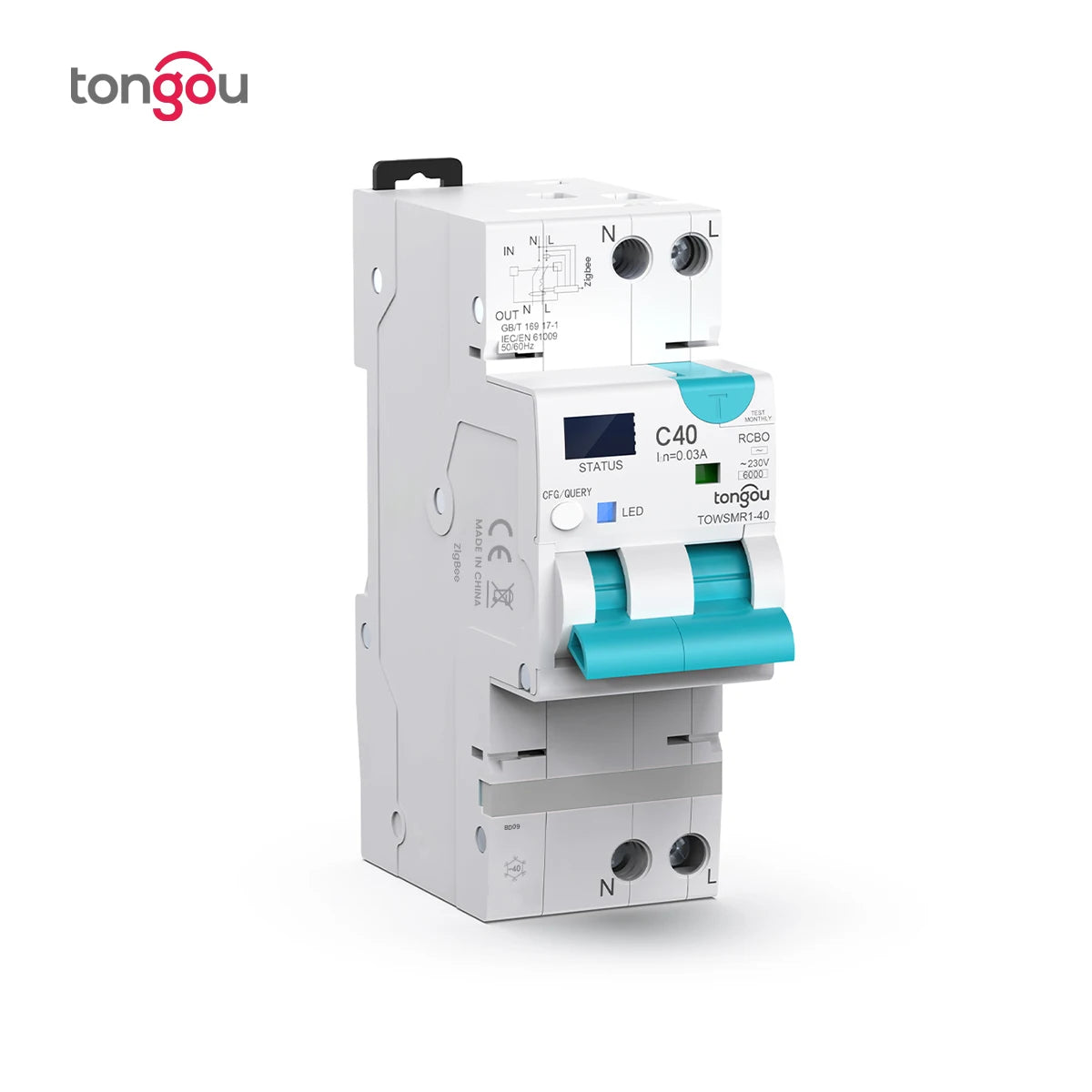 TONGOU ZigBee RCBO Smart Circuit Breaker – Adjustable Residual Current Breaker with Overcurrent & Leakage Protection