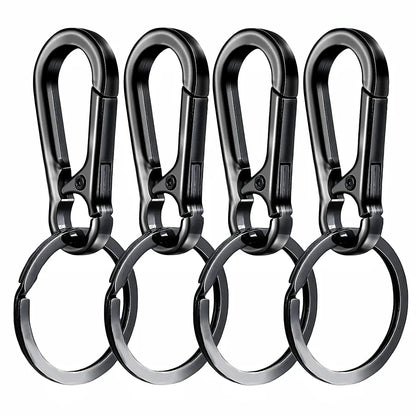 4PCS Metal Carabiner Keychain Clips - Portable Key Ring Holder Organizer for Car Keys & EDC Gear