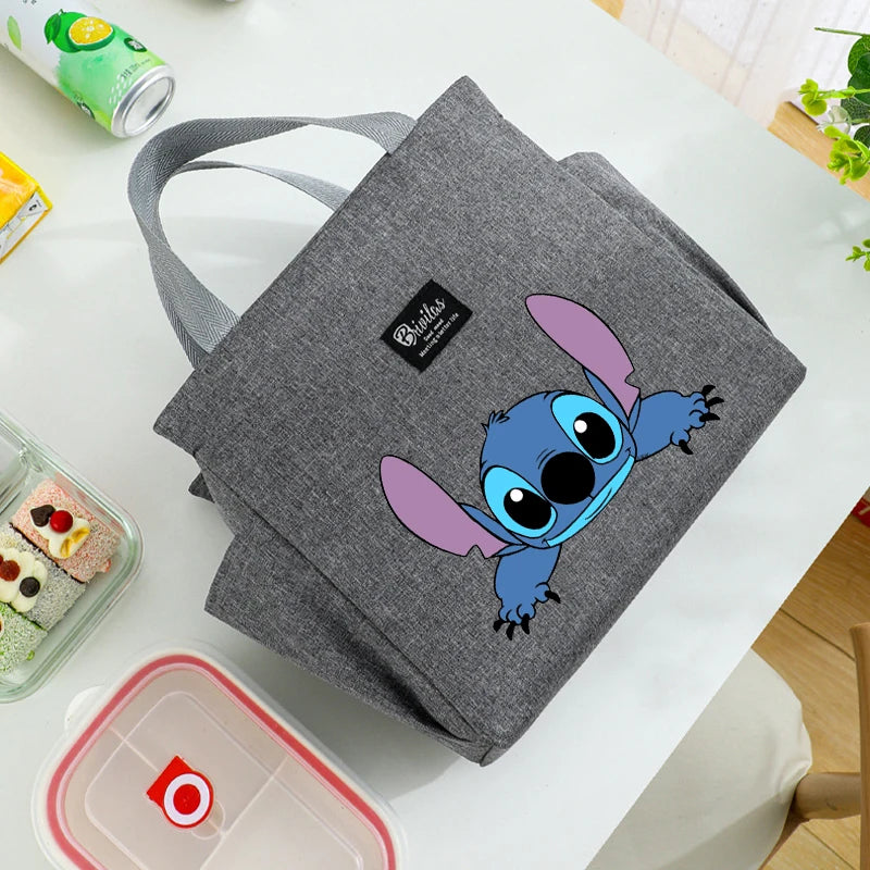 Stitch Insulated Lunch Bag – Waterproof Oxford Cloth with Aluminum Foil, Portable Reusable Square Tote for Work, School, and Picnic