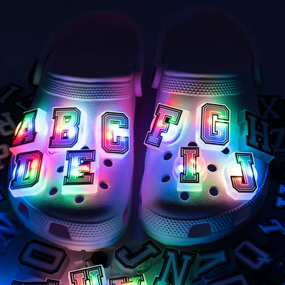 1/26pcs LED Letter Pins – Light-Up Shoe Charms & Accessories for Kids Sandals, Clogs & Gifts