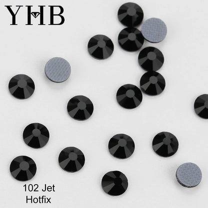 YHB 101-127 Hotfix Crystal Rhinestones - Glitter Glass Flatback Gems for Bags, Shoes, Garments, Phone & Nail Art DIY