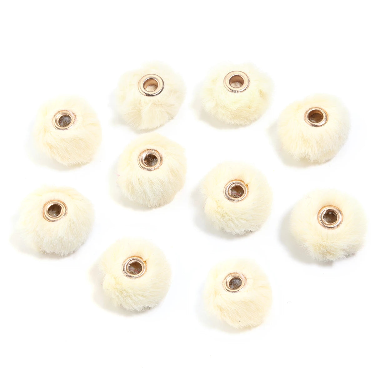 10pcs Plush Fur Ball Beads – Multicolor Pompom Spacer Beads for DIY Jewelry, Earrings & Bracelets
