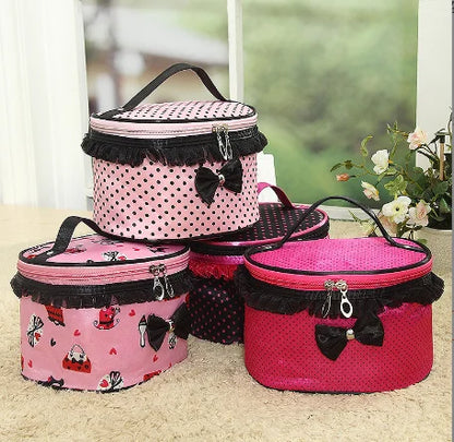 Portable Travel Cosmetic Bag - Makeup & Toiletry Organizer Handbag Holder