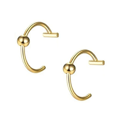 2PCS Trendy 10mm Stainless Steel Punk Clip-On Fake Piercing – Unisex Nose & Lip Rings, Tusk Body Jewelry for Men & Women