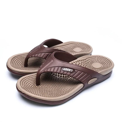 YRZL Summer Men’s Flip Flops - 2024 Soft Bottom Non-Slip Beach Sandals, Comfortable Outdoor Slide Slippers