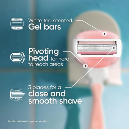 Gillette Venus ComfortGlide White Tea Razor Blade Refills - 3-Layer Blades for Smooth Shaving on All Skin Types