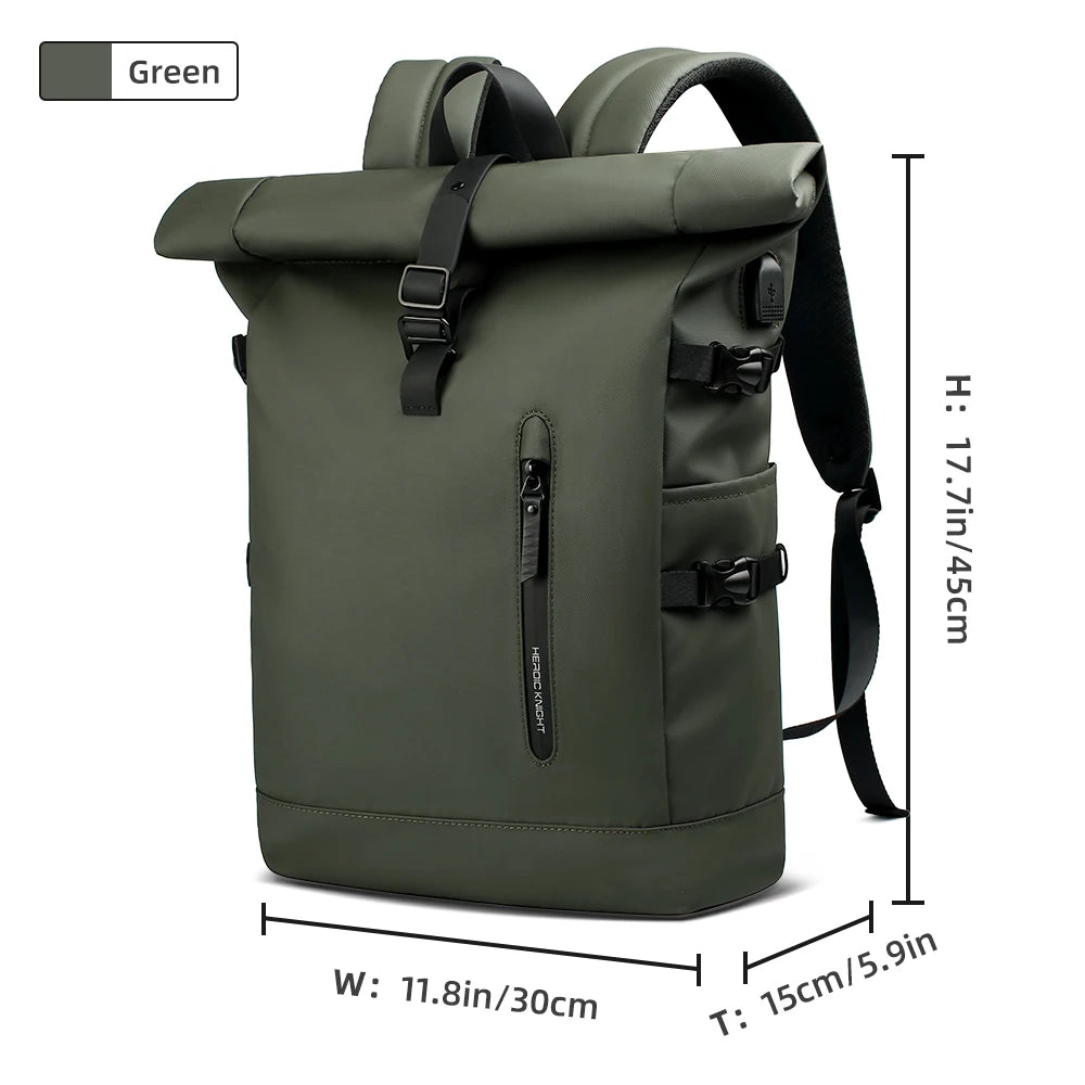 HK Expandable Travel Backpack for Men – Large Capacity Waterproof 15.6” Laptop Bag, Hiking Rucksack & Cycling Daypack with USB Port