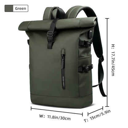HK Expandable Travel Backpack for Men – Large Capacity Waterproof 15.6” Laptop Bag, Hiking Rucksack & Cycling Daypack with USB Port