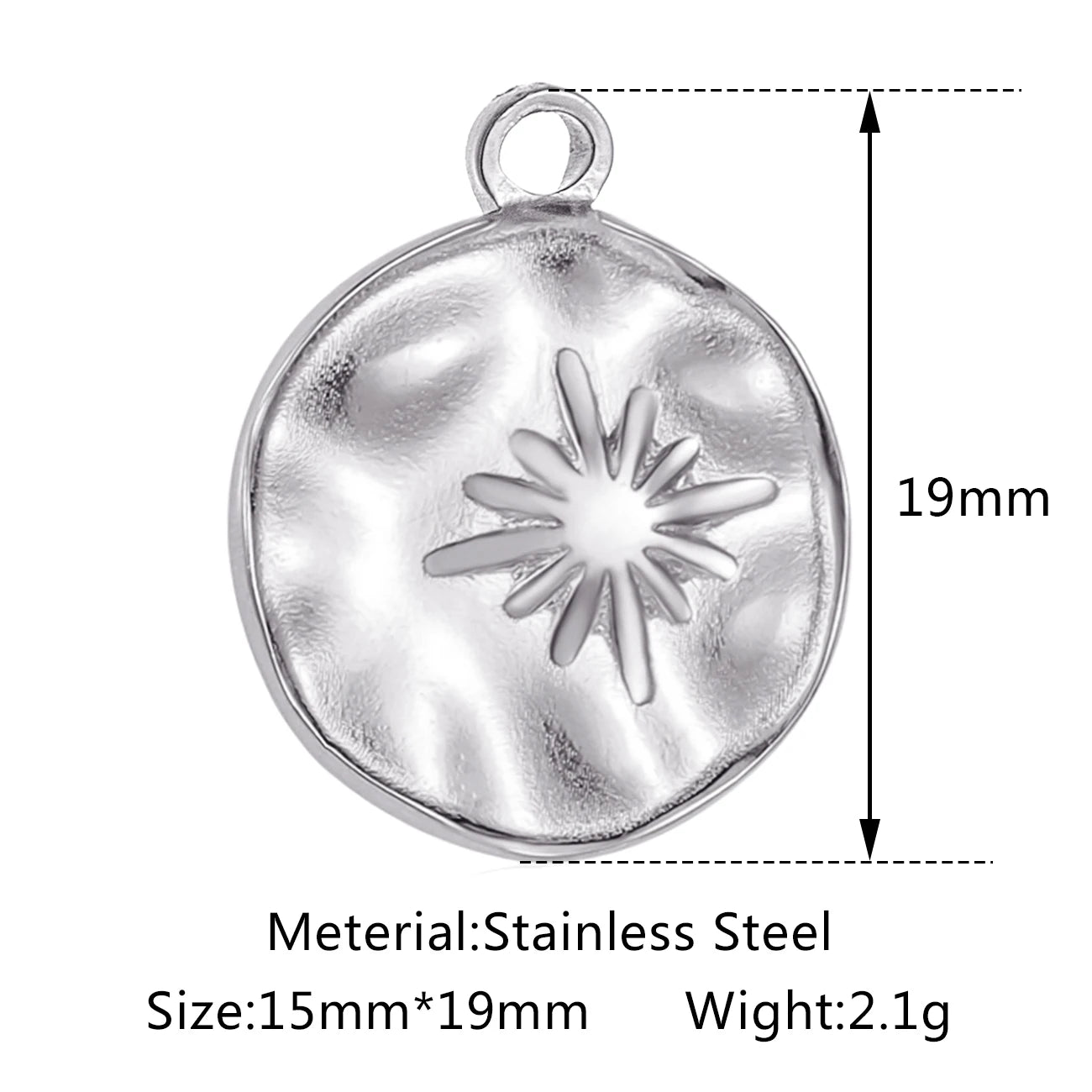 Stainless Steel Sunburst Sun Moon Star Charms Pendant – DIY Jewelry Making for Necklace, Bracelet & Earrings