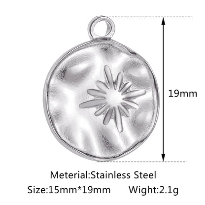 Stainless Steel Sunburst Sun Moon Star Charms Pendant – DIY Jewelry Making for Necklace, Bracelet & Earrings